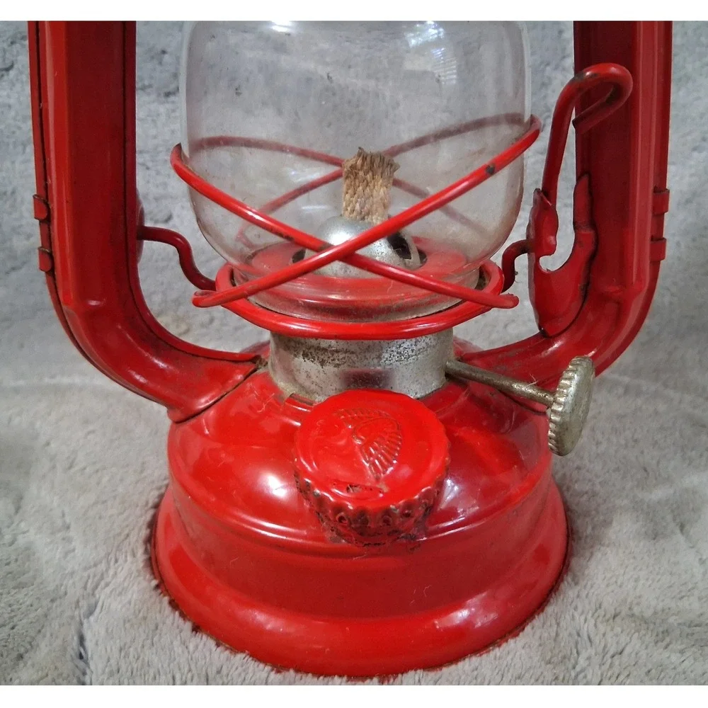 Vintage Winged Wheel No 350 Red Kerosene Lantern Japan Unused Skater Mini Lamp